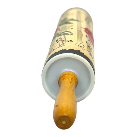 Vintage Rolling Pin Decoupaged with Vintage Sheet Music & Rose Paper Handcrafted - Picture 10 of 13